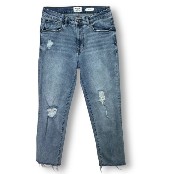 Kensie The Slim Jeans Sz 29 Vintage Lux High Rise Distressed Straight Leg - Picture 1 of 10